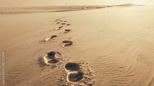 Two Footprints in the Desert Sand