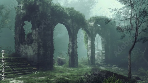 Ruins in forest