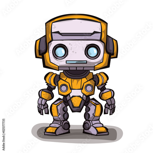 Robot Cartoon Vector Icon Illustration. Science Technology Icon Concept Vector. Flat Cartoon Style. Chibi anime.