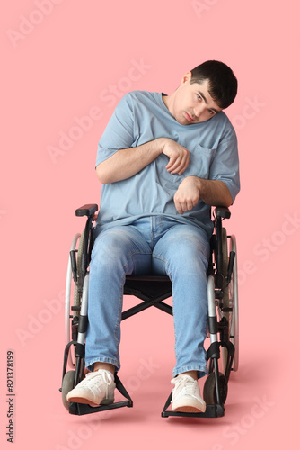 Young man in wheelchair on ...