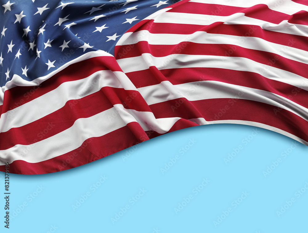 Fototapeta premium American flag on blue