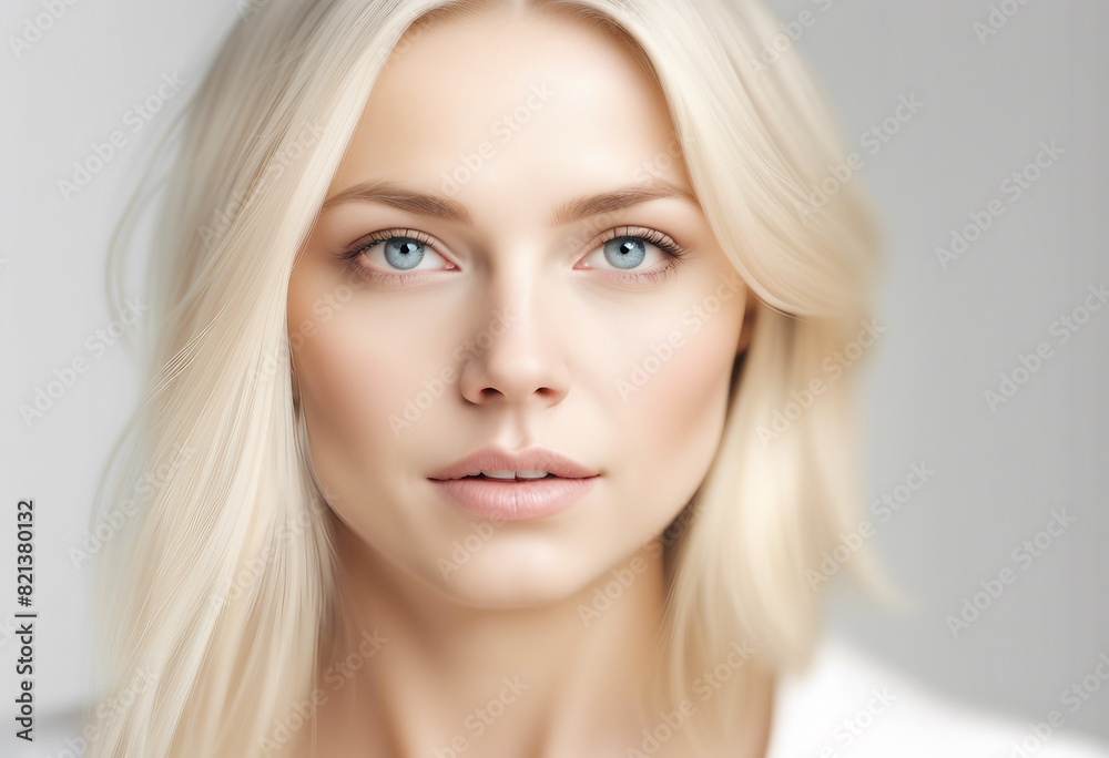 Portrait of blond hair and white skin beautiful women, skin care ad, isolated white background
Portrait of blond hair and white skin beautiful women, skin care ad, isolated white background