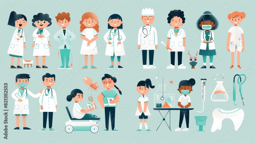 Healthcare and wellness illustrations for medical themed designs Healthcare and wellness illustrations for medical themed designs