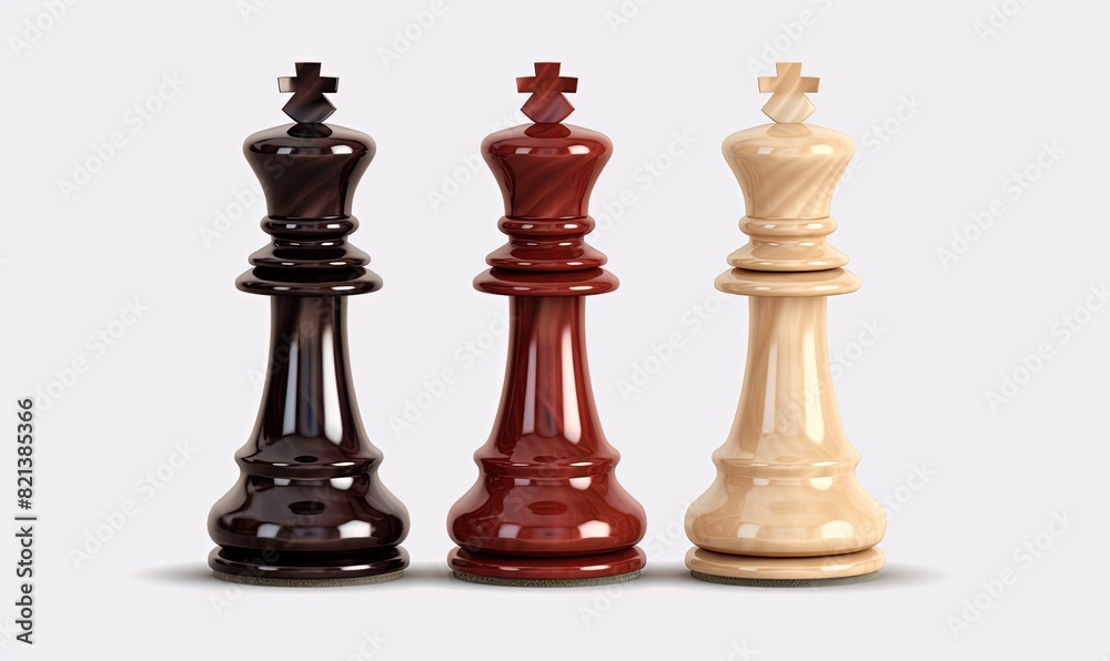 Set of chess pieces on a white background Set of chess pieces on a white background