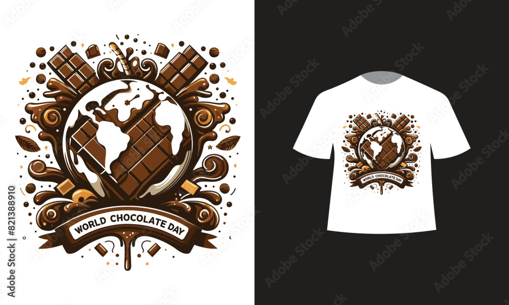 Fototapeta premium chocolate day t-shirt design 2024