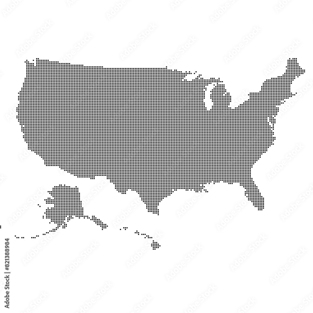 USA United States of America Pixel Map