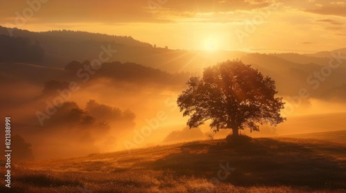 sunlight during the golden hours of sunrise or sunset to highlight the beauty of the landscape and elements generative ai