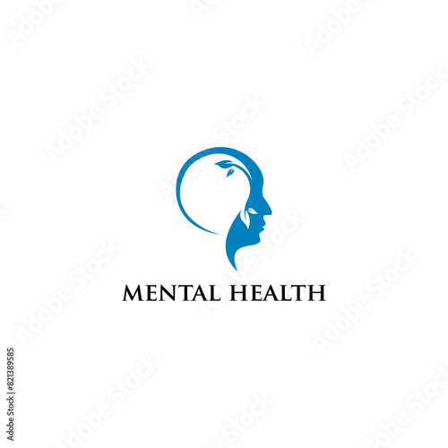 mental health logo. Psychotherapy symbol concept graphic design vector illustration.