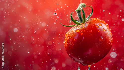 Freshness Explosion: Ripe Tomato in Midair © Agnieszka