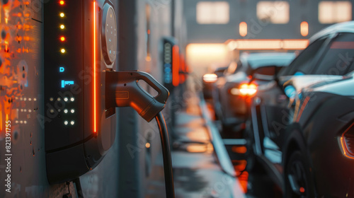 Wallpaper Mural A car is plugged into a charging station Torontodigital.ca