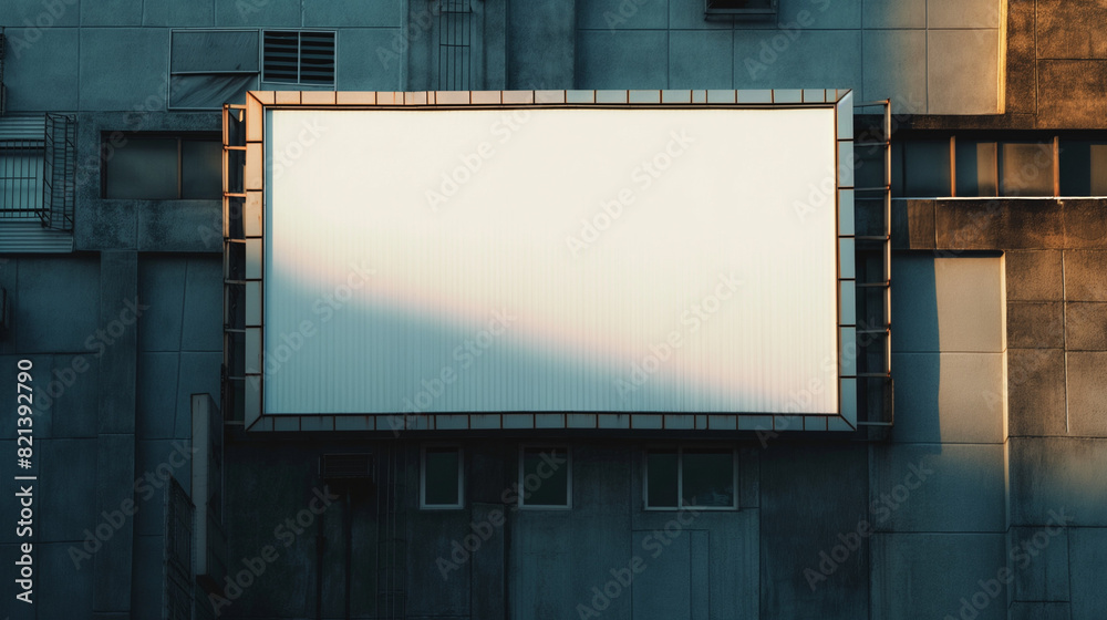 A blank empty canvas poster screen board hanging on a pavement at the city center. A blank empty canvas poster screen board hanging on a pavement at the city center.