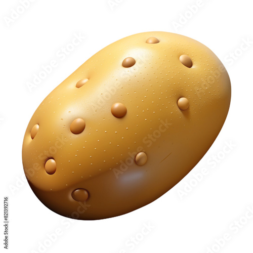 Close-up of a Perfectly Smooth Potato with Detailed Skin Texture isolated PNG transparent background