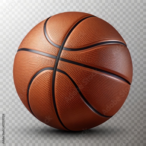 Basketball Ball on Transparent Background. Generative AI