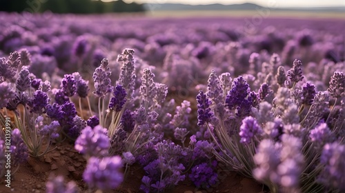 A field of lavender flowers A royal purple velvet gown An amethyst crystal