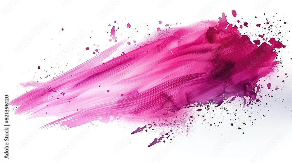 purple paint splashes on white background, Abstract black ink liquid splashing, drops, brush strokes, stain grunge isolated on transparent png background, Japanese style of color paint stroke