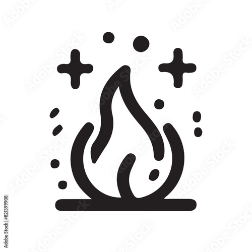 fire line icon, fire line art vector