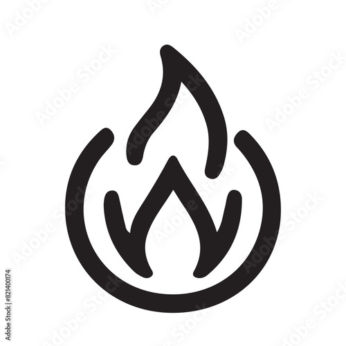 fire line icon, fire line art vector