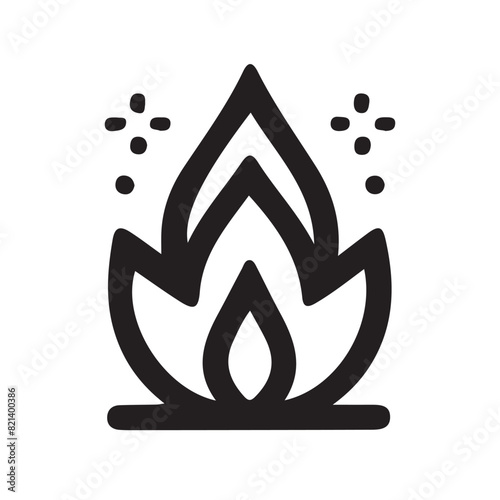 fire line icon, fire line art vector