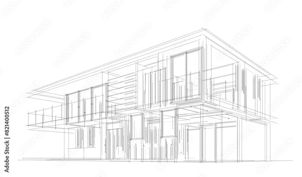 house building sketch architectural 3d illustration house building sketch architectural 3d illustration