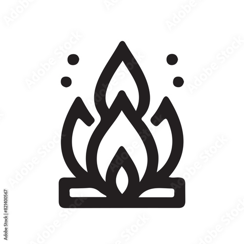 fire line icon, fire line art vector