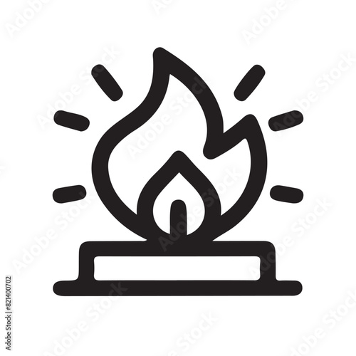 fire line icon, fire line art vector