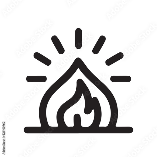 fire line icon, fire line art vector