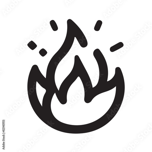 fire line icon, fire line art vector