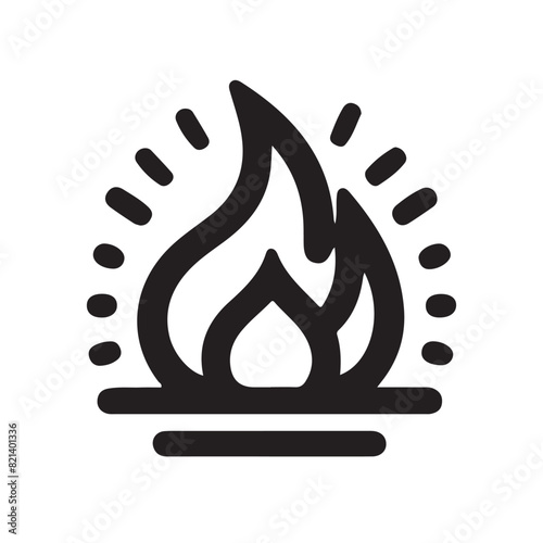 fire line icon, fire line art vector