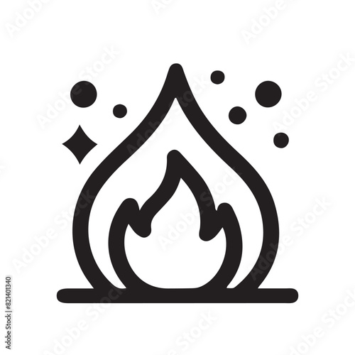 fire line icon, fire line art vector