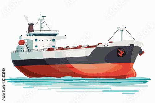 Cargo ship illustration. Tanker. Bulk carrier.