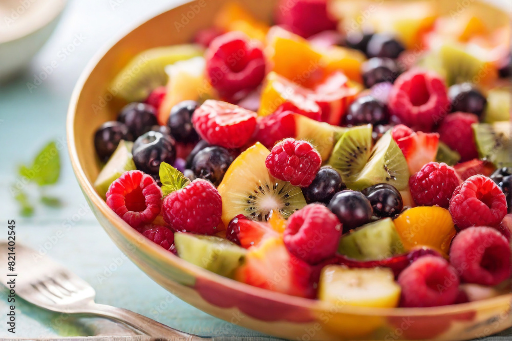 the vibrant colors of a summer fruit salad in natural sunlight. the vibrant colors of a summer fruit salad in natural sunlight.