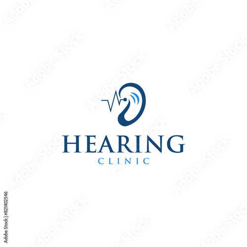 Ear logo hearing and symbol clinic
