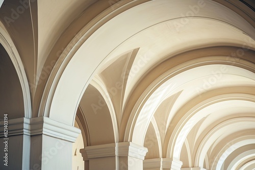 Architectural arches in a historic museum