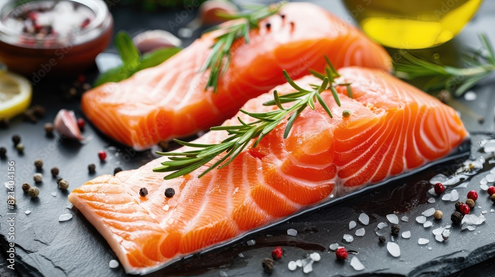 Freshly caught salmon fillet seasoned and grilled to a mouthwatering finish. Freshly caught salmon fillet seasoned and grilled to a mouthwatering finish.