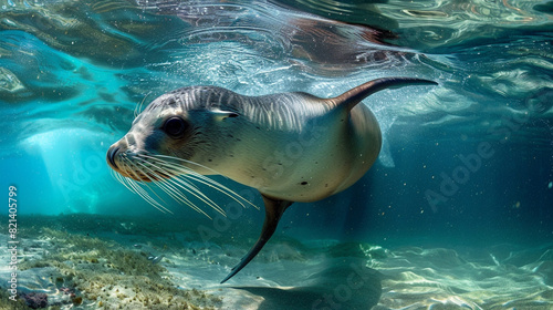Sea lion swimming in the water