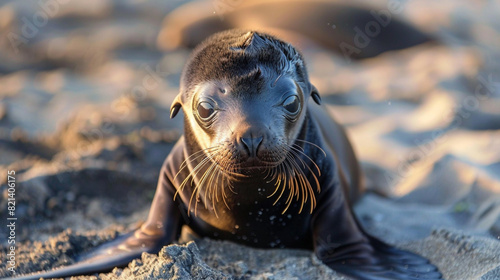 A cute baby sea lion