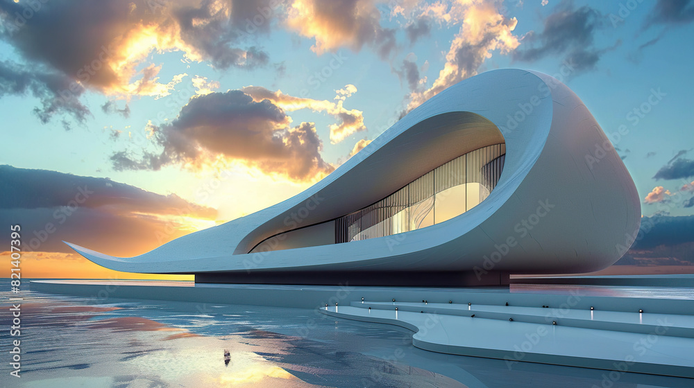 Minimal and Surreal Architecture. of waves layered layers. Generative Ai Minimal and Surreal Architecture. of waves layered layers. Generative Ai
