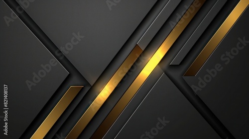 gold and black metallic arrow direction geometric design, Abstract modern futuristic technology background