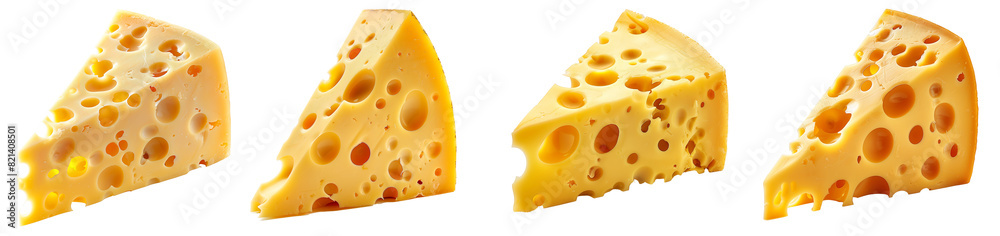 Set of tasty cheese blocks isolated on transparent background. Set of tasty cheese blocks isolated on transparent background.