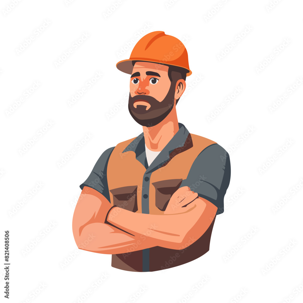 Construction concept illustration. A man in a builder's uniform. Builder. Handyman. Construction concept illustration. A man in a builder's uniform. Builder. Handyman.