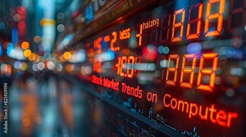 Chinese Businessman Analyzing Stock Market Trends Computer photo