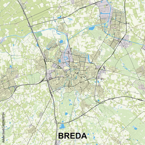 Breda  Netherlands Poster map art