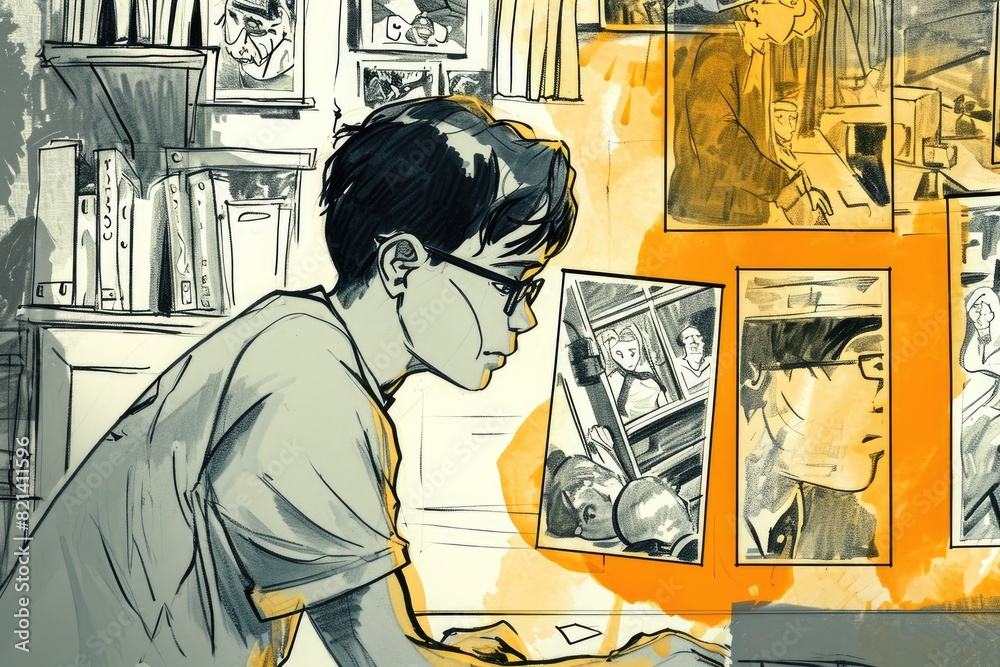 visual story through a sequence of photos, inspired by the narrative flow of comic panels visual story through a sequence of photos, inspired by the narrative flow of comic panels