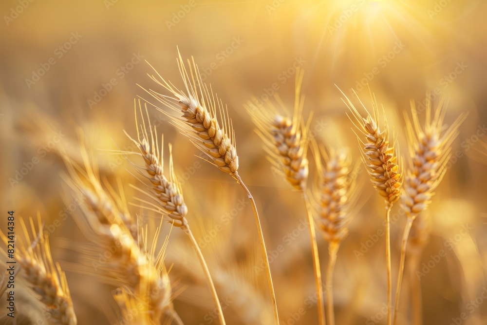 golden wheat field at sunset golden wheat field at sunset
