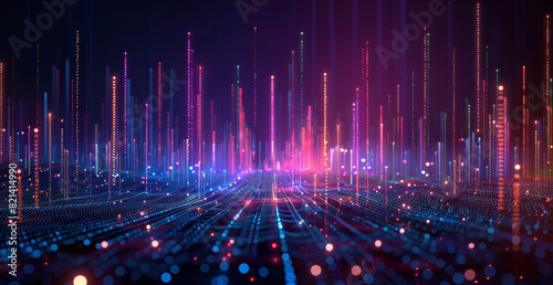 Abstract dot point connect with gradient line and aesthetic Intricate wave line design , internationalization social network or business big data connection technology concept 