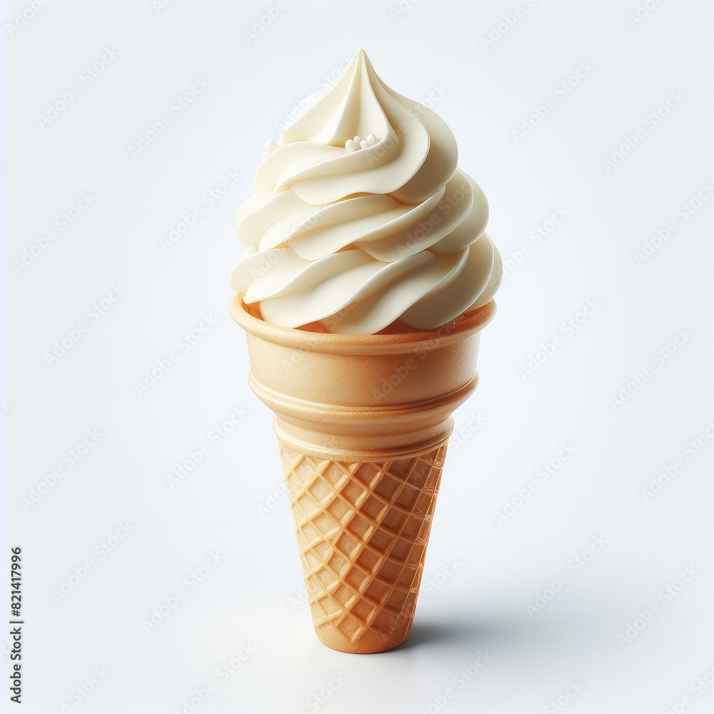 Coconut or vanilla ice cream isolated on a white background Coconut or vanilla ice cream isolated on a white background