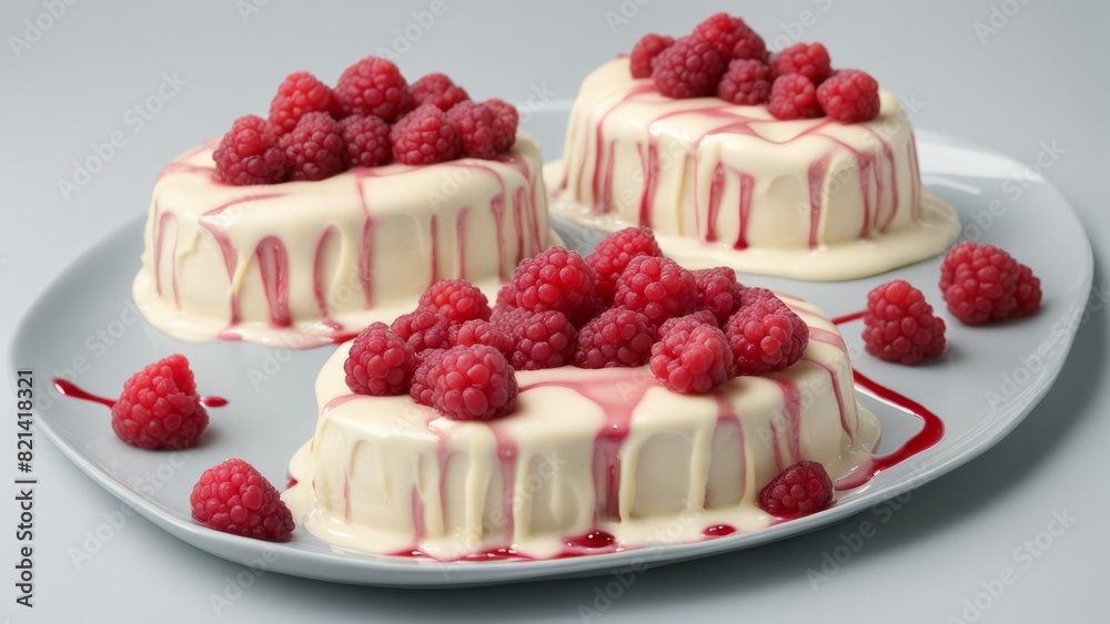 Raspberry charlotte with vanilla sauce. Raspberry charlotte with vanilla sauce.