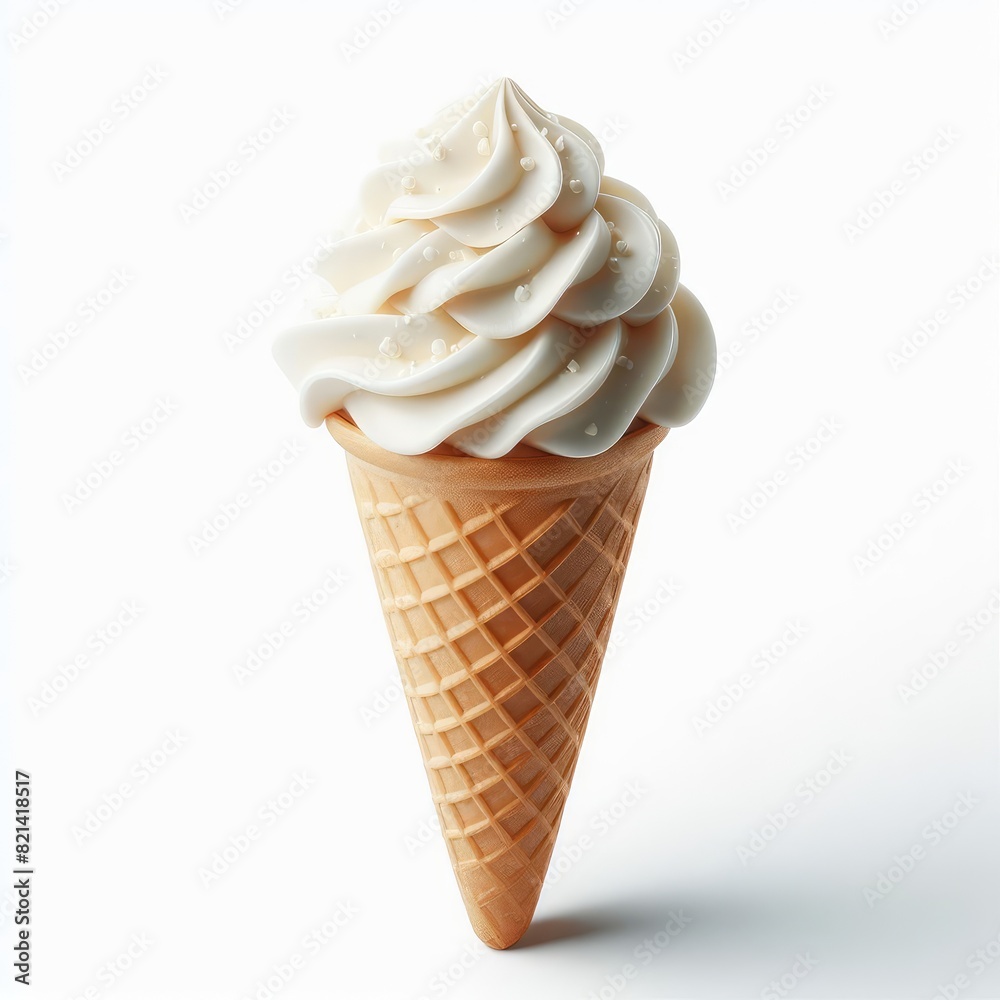 Coconut or vanilla ice cream isolated on a white background Coconut or vanilla ice cream isolated on a white background