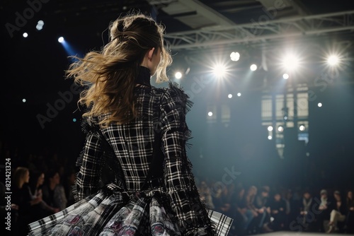 Photograph the runway moments of a high-profile fashion show, emphasizing style and movement © SaroStock