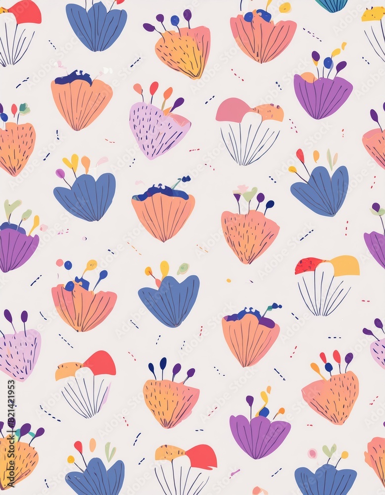 Reference Image of flowers and leaves pattern ai generated Reference Image of flowers and leaves pattern ai generated